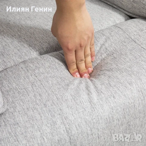 HOMCOM Фотьойл с регулируема облегалка, Удобен, 89x101x105 см, Сив , снимка 5 - Дивани и мека мебел - 50733274