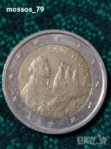 Монета 2€ Сан Марино , снимка 2 - Нумизматика и бонистика - 52821172
