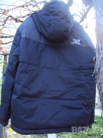 Топло зимно яке мъжко с вата тъмно дин цвят, снимка 4 - Якета - 52627156