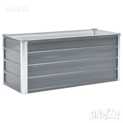 vidaXL Градинска висока леха поцинкована стомана 100x40x45 см сива(SKU:44854, снимка 1