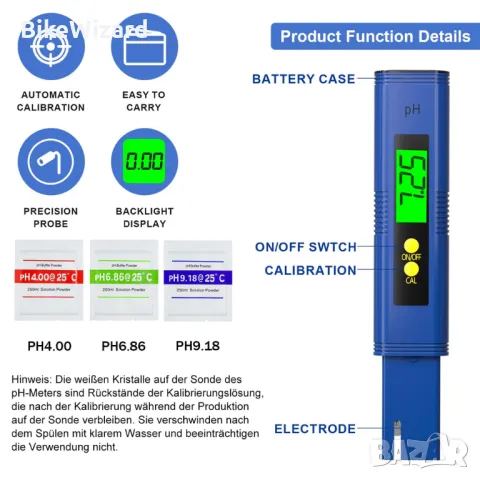 RUNBO pH Meter Water 4 in 1  тестер за вода за аквариуми и басейни , снимка 3 - Други инструменти - 48540175