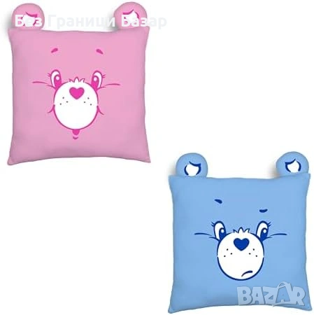 Нова Декоративна възглавница Care Bears 35 см двустранен дизайн Мека квадратна за детска стая