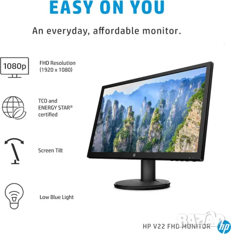 Промо: Нов монитор HP V22e 21.5"FHD/HDMI, снимка 5 - Монитори - 47826372