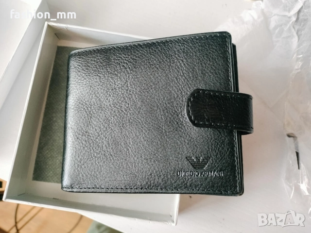 Кожено черно мъжко портмоне Armani