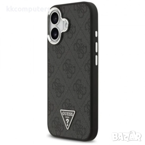 Оригинален кейс Guess 4G Triangle Metal Logo MagSafe, За iPhone 17 (6.3), Черен и Протектор, снимка 3 - Калъфи, кейсове - 51795187