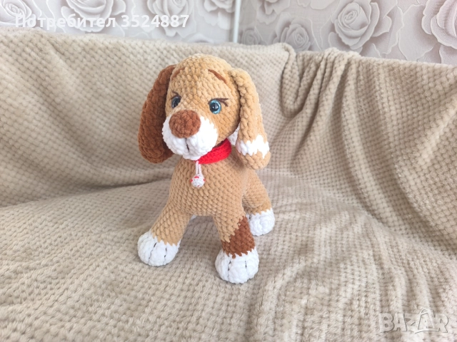 Зайче плетена плюшена играчка, амигурум, ръчна изработка, снимка 11 - Плюшени играчки - 52708244