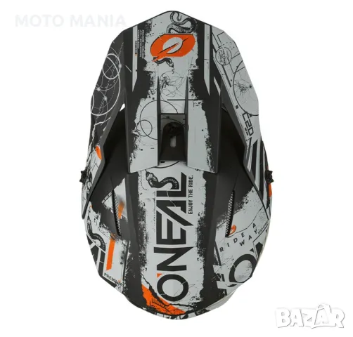 Мотокрос каска O’neal 3SRS V.22 BLACK/GRAY/ORANGE, снимка 4 - Спортна екипировка - 46904465