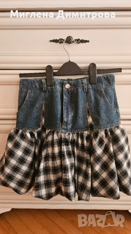 Пола в комбинация с деним и каре