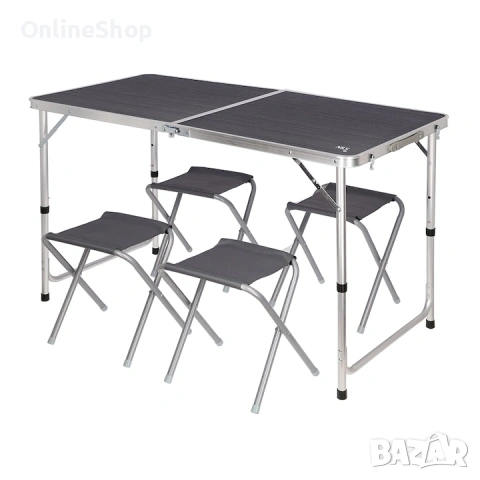 Сгъваема къмпинг маса с 4 стола, снимка 4 - Къмпинг мебели - 53263603