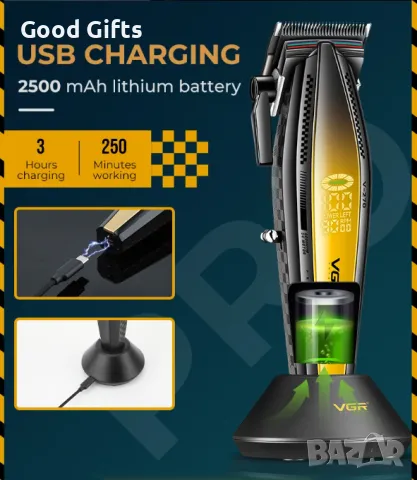 Машинка за подстригване VGR V-270 – 9000RPM, LED дисплей, професионална, снимка 7 - Машинки за подстригване - 50387552