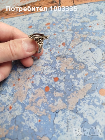 Сребърен пръстен с карнеол-Арт деко , снимка 7 - Пръстени - 51485441