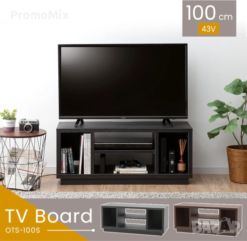 Шкаф за телевизор Iris Ohyama OTS-100S ‎532134 TV шкаф ТВ поставка за хол , снимка 2 - Шкафове - 51760139