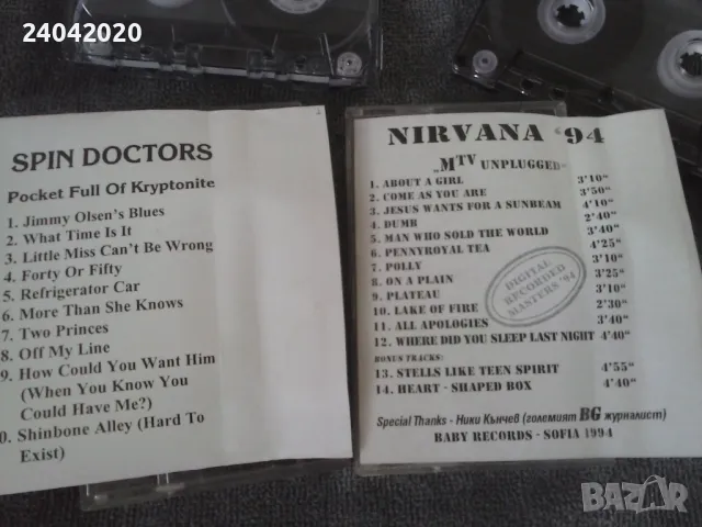 Nirvana '94/Spin Doctors касети Baby Records Sofia, снимка 2 - Аудио касети - 48124568