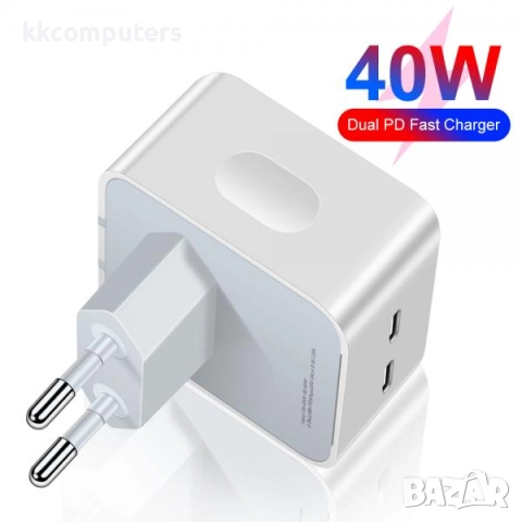 Dprui Зарядно/Адаптер 220V PD + 2 x Type-C - Q31 40W / Бял / Баркод : 456138