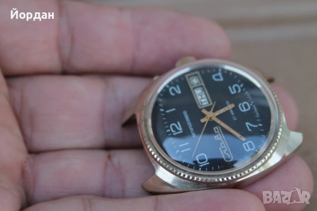 СССР мъжки автоматичен часовник ''Слава'' /27 камъка/, снимка 3 - Мъжки - 51151391