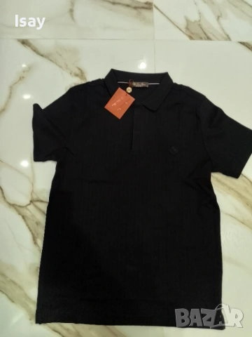 Мъжка тениска ЛОРО ПИАНА в черен цвят , снимка 2 - Тениски - 53838865