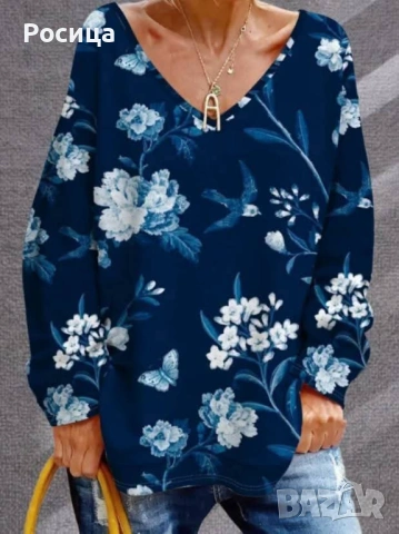 Дамска блуза с дълъг ръкав размер 5ХЛ има разтегливост трико нова., снимка 2 - Блузи с дълъг ръкав и пуловери - 53725953