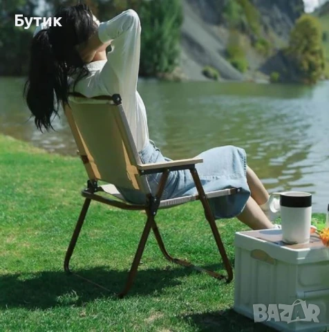 Сгъваем къмпинг стол с дървени подлакътници NS 3918/NS 3919, снимка 7 - Столове - 49910666