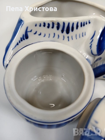 Двоен буркан от руски порцелан Гжел , снимка 7 - Други - 53753120