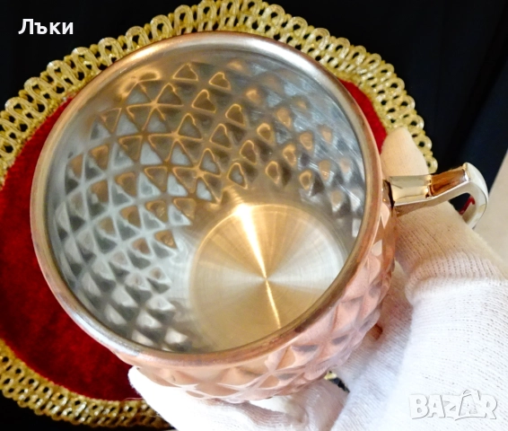 Чаша Московско муле,мед и неръждаема стомана. , снимка 2 - Чаши - 52859546