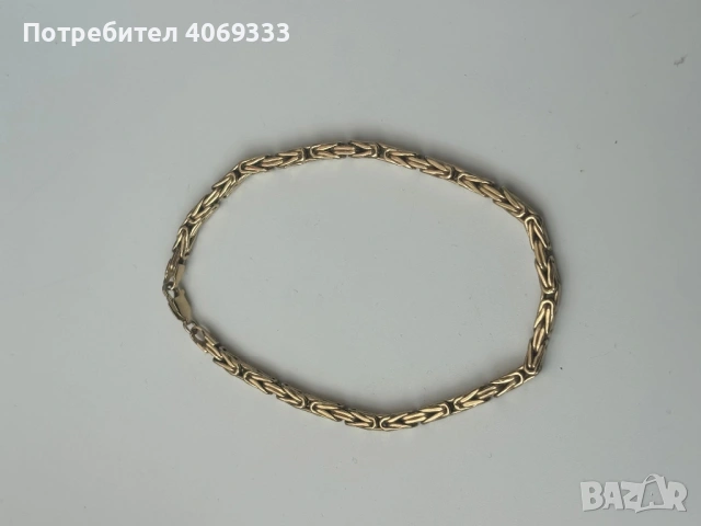 Комплект златен синджир и гривна Кралска плетка 14карата, снимка 15 - Колиета, медальони, синджири - 54184936