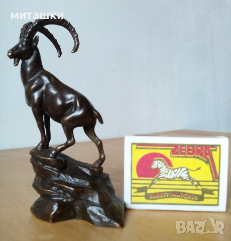 Бронзова статуетка планински козел муфлон, снимка 4 - Статуетки - 53732363