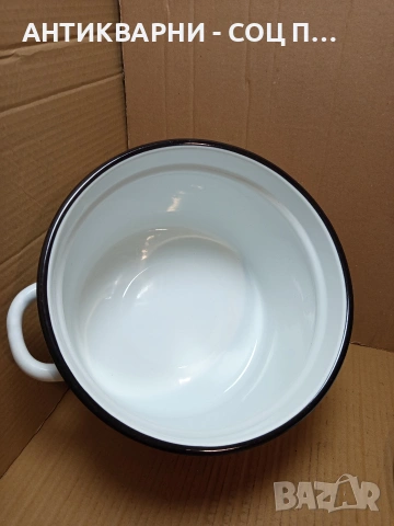 Стара Емайлирана Тенджера 10лт. НОМЕР 730., снимка 3 - Антикварни и старинни предмети - 53527915