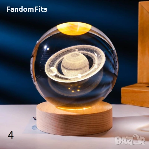 Светеща 3D Лампа - Сфера, снимка 5 - Настолни лампи - 53447622