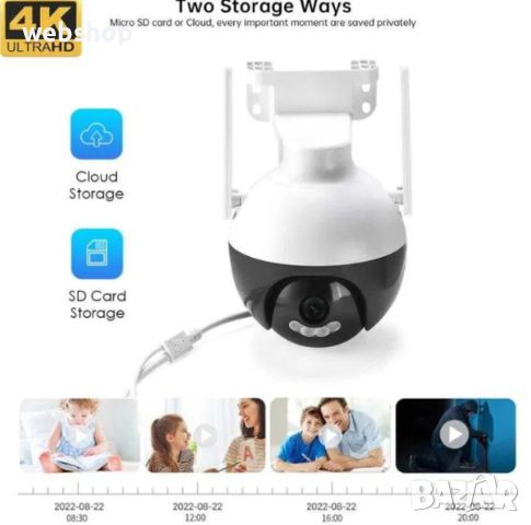 Куполна WIFI камера за видеонаблюдение, снимка 4 - HD камери - 46281942