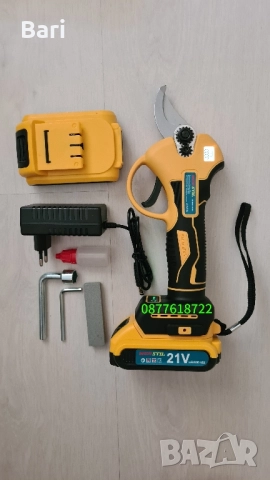 Акумулаторна безчеткова лозарска ножица WERSTIL 21V 5AH, снимка 8 - Градинска техника - 51783834