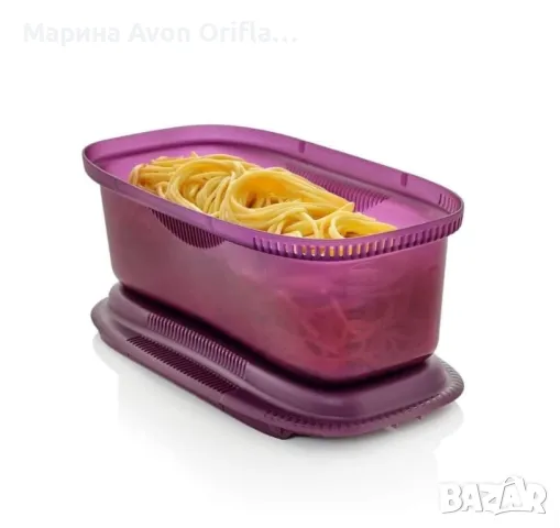 Съд за паста в микровълнова Tupperware , снимка 5 - Микровълнови - 48383102