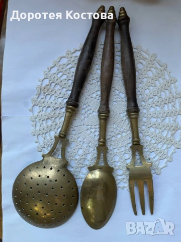 Красиви месингови прибори за готвене от Англия , снимка 4 - Антикварни и старинни предмети - 50868399