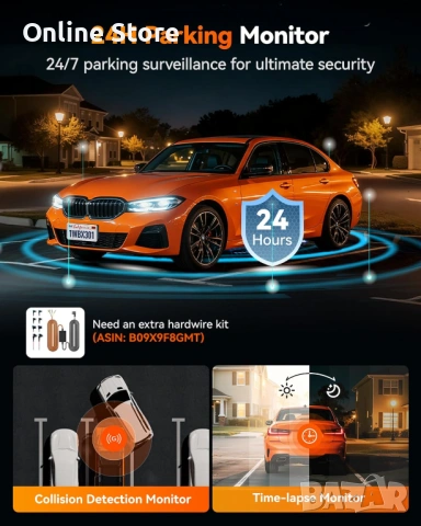 Видеорегистратор 2.5K + 1080P – предна и задна камера, 60FPS, WiFi, GPS, снимка 5 - Аксесоари и консумативи - 54169966