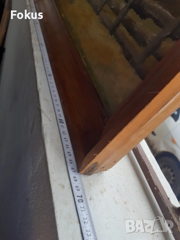 Стара майсторска българска картина масло платно канава рамка, снимка 6 - Антикварни и старинни предмети - 52877859