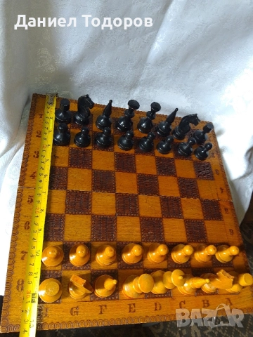 Стар дървен шах , Табла.Размери - 34 х 34см. ., снимка 7 - Шах и табла - 50749275