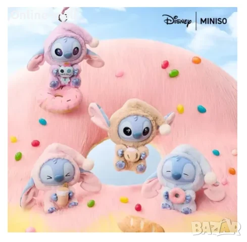 Labubu Stitch Miniso Eat Something Before Sleep, Лабубу Стич Минисо, снимка 4 - Плюшени играчки - 50470706