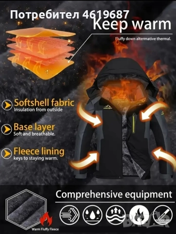 Топло,непромокаемо зимно яке., снимка 3 - Екипировка - 52672934