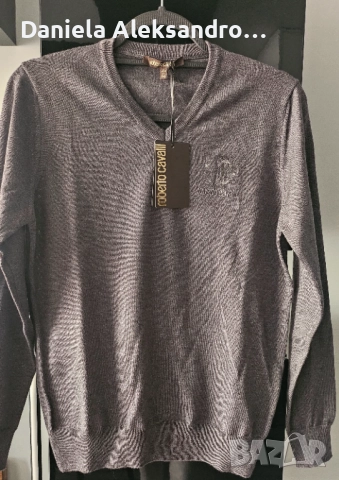 Roberto cavalli оригинален 100% вълнамъжки пуловер нов M, снимка 2 - Пуловери - 52821089