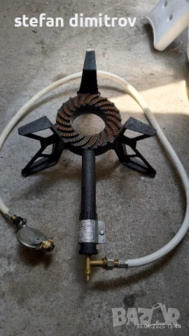 Газов котлон, макс. 8 kW, с регулатор на налягането на газта 37 mbar, IT, газов маркуч 1,5 м,, снимка 2 - Газови котлони - 50672686