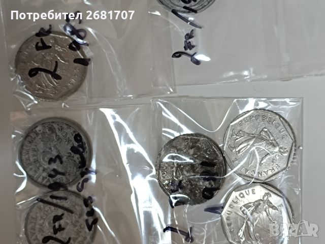 Монети 2 франк Франция , снимка 2 - Нумизматика и бонистика - 45878088