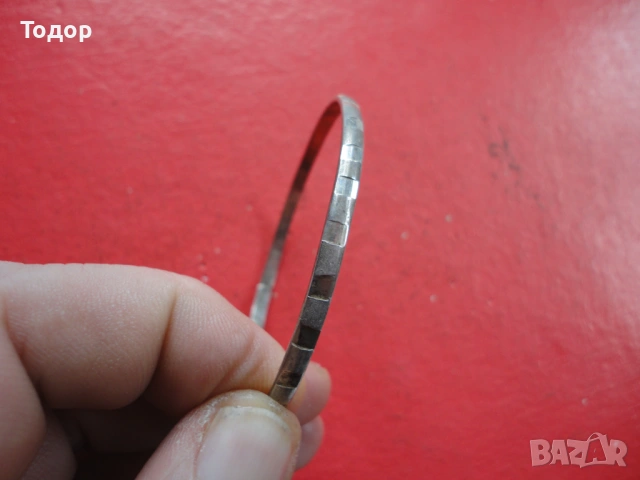 Страхотна твърда сребърна гривна 1, снимка 5 - Гривни - 53323201