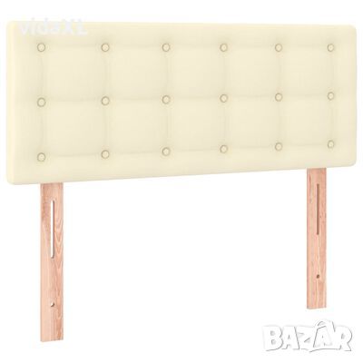 vidaXL Горна табла за легло, кремава, 80x5x78/88 см, изкуствена кожа(SKU:346406