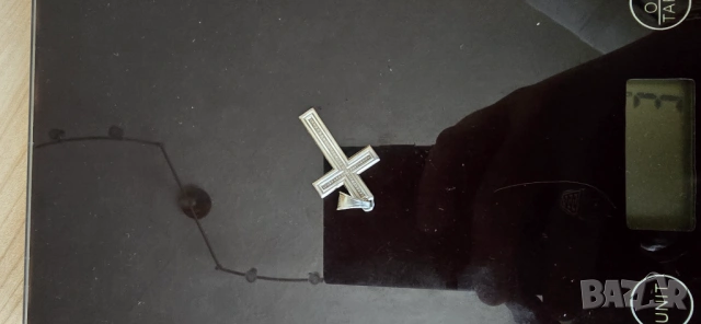 Сребърен ланец със сребърна висулка кръст, снимка 5 - Колиета, медальони, синджири - 52070691