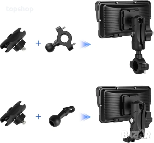 Нов проверен 5" Водоустойчив Безжичен Apple CarPlay & Android Auto за Мотоциклет - IP67, Bluetooth.., снимка 8 - Аксесоари и консумативи - 53212617