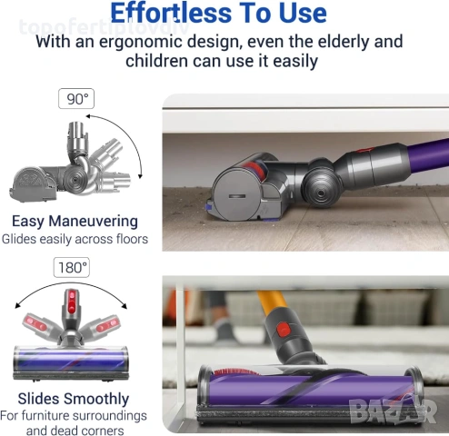 Четка за прахосмукачка Dyson Vacuum Cleaners: V7, V8, V10, V11, V15, снимка 5 - Прахосмукачки - 53654110