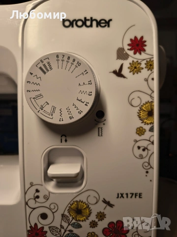 Шевна машина Brother JX17FE, LED осветление, Флорални мотиви, 17 програми, Бяла , снимка 6 - Шевни машини - 54122329
