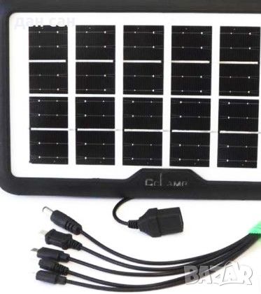 Преносим соларен панел CL-638WP 6V 3.8W с 5 накрайника за телефон таблет лампи батерии, снимка 4 - Къмпинг осветление - 46392308