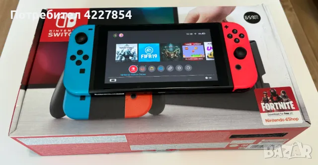 Nintendo Switch + 128GB SD-Card + Fortnite/Diablo III/Fifa/Super Mario, снимка 1 - Игри за Nintendo - 47168019