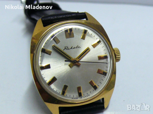 Съветски РАКЕТА Позлатен Мъжки ръчен часовник, работещ, снимка 10 - Мъжки - 51947231