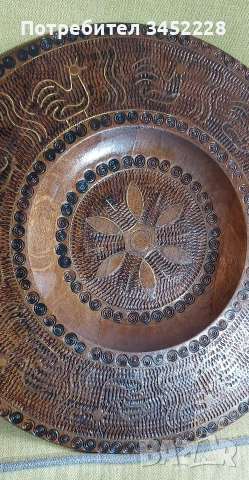 Пано дървено инкрустирано с месинг 30см за ценители , снимка 3 - Декорация за дома - 54015311